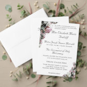 Roze & Witte Bloemen Katholieke bruiloft uitnodigi Kaart (Personaliseer deze collectie van deze onafhankelijke maker. Test)