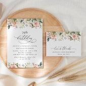 Roze Bloemen, Witte Bloemen, Boho, Sweet 16 Acryl Uitnodigingen