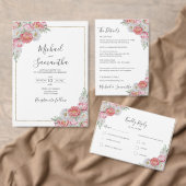 Roze en witte pioen bruiloft papieren bordje (Personaliseer de collectie van deze zelfstandige maker.)