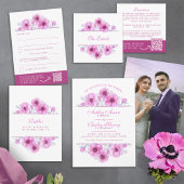 Wijziging datum anemone roze bruiloft uitgestelde  ovale sticker