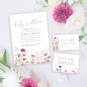 Pink Baby In Bloom Wildflower Shower Favor Sticker