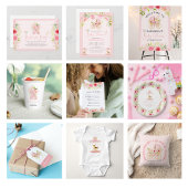 Schattig roze bloemige Baby Pony carrousel Romper