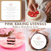 Pink Baking Utensils Bakery Product Name Ronde Sticker