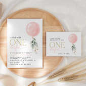 Roze ballon, groen, eerste verjaardag Welkom Spandoek