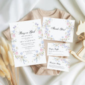 Pink Blue Wildflower Spring Summer Gender Reveal Kaart