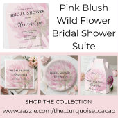 Roze Blush Wilde Bloem Bruidsboeket Dank Je Cadeaulabel