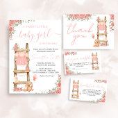 Sweet Little Girl Boho Baby shower Kaart