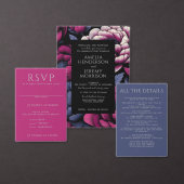 Roze Vette Bloemen met QR-code Kaart (Personaliseer de collectie van deze zelfstandige maker.)