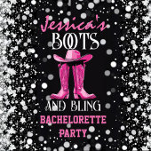 Roze laarzen en Bling Bachelorette Party Tote Bag