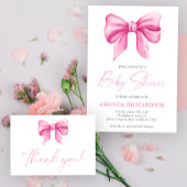 Roze strik - snoep en traktaties baby shower poste poster