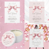 Het is een meisje Coquette Pink Bow Baby shower Kaart