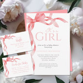 Elegant Het is een Meisje Roze Bow Baby shower Ronde Sticker