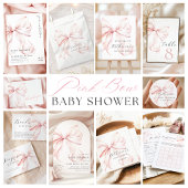 Roze Strik Coquette Baby Shower Achtergrond Spandoek