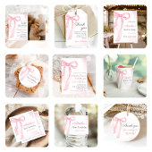 Coquette Waterverf Roze Schattigee strik Verjaarda Bedankdoosjes