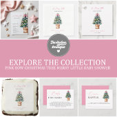 Pink Bow Kerstboom Merry Little Baby shower Servet