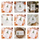 Pink Bow Traditional Tree Christmas Party Kaart