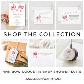 Roze Bow Coquette Girly 1e verjaardag Uitnodiging