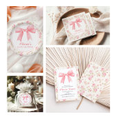Roze strik en rozen preppy baby shower servet