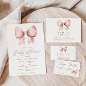 Roze Bow Meisje Baby shower Etiket