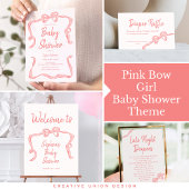 Hand getrokken boog meisje Baby shower servetten