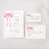 Roze Bow Baby shower Meisje Luier Raffle Teken Poster