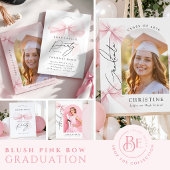 Pink Bow Graduation Sign Poster