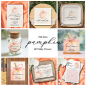 Pink Bow Little Pumpkin Baby shower Kaart