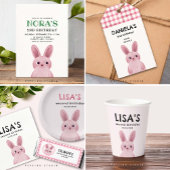 Bedankt feestgeschenk met schattige baby konijntje klein cadeauzakje