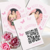 Roze Vlinders Quinceanera Registry Informatiekaartje