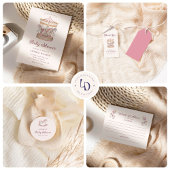 Pastel Pink Cute Carousel Girl Baby Shower Informatiekaartje