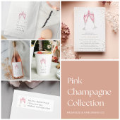 Roze champagne "Cheers to Love" Personalized Ronde Sticker