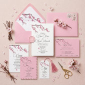 Roze Kersenbloesem Sakura Waterverf Modern  Menu