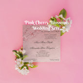 Pink Cherry Blossom Weddenschap Bridal uitnodiging Handwaaier