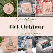 Girly Soft Roze Kerstboom & aangepaste groeten Kartonnen Onderzetters