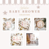 Pink Christmas Girl Collage Baby shower Kaart