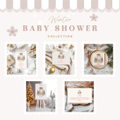 Roze Kerst Wieg Baby shower Kaart