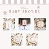 Roze Kerst Olifant Baby shower Kaart