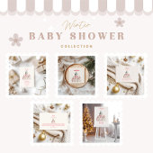 Roze Kerstcadeaus Baby shower Kaart