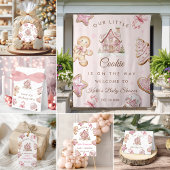 Roze Gingerbread Cookie Baby shower Papier Bord