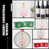 Elegante roze kerstbomen lijnen, gouden sterren latte mok