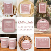 Roze Cielito Lindo Baby shower Luier Raffle Informatiekaartje