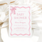 Roze Bow Baby shower Kartonnen Onderzetters