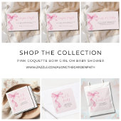Pink Girl Bow Baby shower Bedankt Bedankjes Labels
