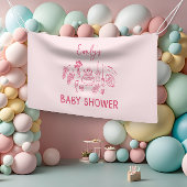 Roze coquette modern handgetekende baby shower kaart