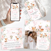 Roze gouden winter meisje boek voor baby Enclosure Informatiekaartje