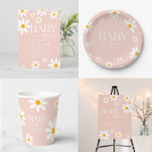 roze Daisy Flowers Baby in Bloom meisje baby showe Cadeaulabel