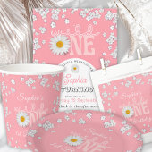Pink Daisy Wild One 1st Birthday Cadeaulabel