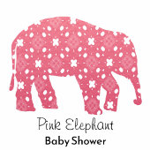 Pretty Roze Olifant Baby Shower Kaart