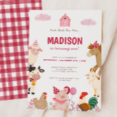 Pink Barnyard Boerderij Animal Verjaardagsfeestje Spandoek