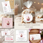 Pink Faux Crochet Cupcake Bakery Price List Flyer